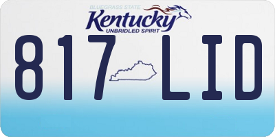 KY license plate 817LID