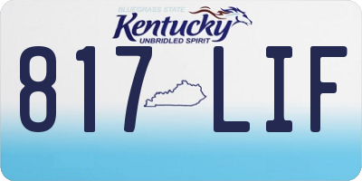 KY license plate 817LIF