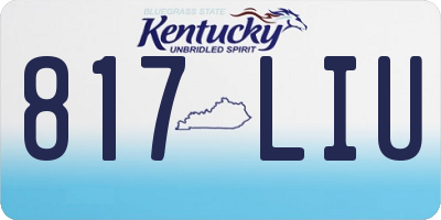 KY license plate 817LIU