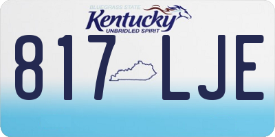 KY license plate 817LJE