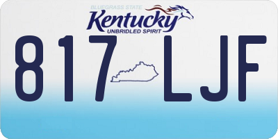KY license plate 817LJF