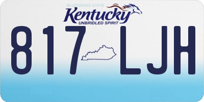 KY license plate 817LJH