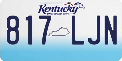 KY license plate 817LJN