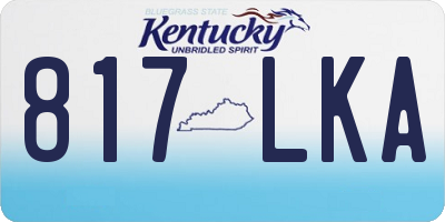 KY license plate 817LKA