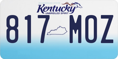 KY license plate 817MOZ