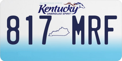 KY license plate 817MRF