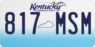 KY license plate 817MSM