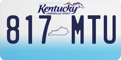 KY license plate 817MTU