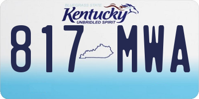 KY license plate 817MWA