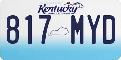 KY license plate 817MYD