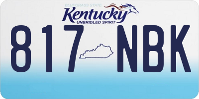 KY license plate 817NBK