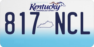 KY license plate 817NCL