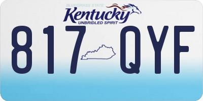 KY license plate 817QYF