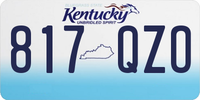 KY license plate 817QZO