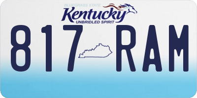 KY license plate 817RAM