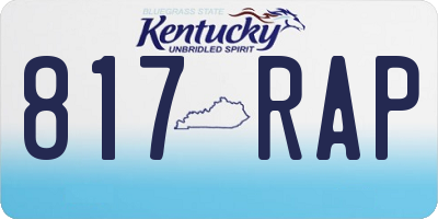 KY license plate 817RAP