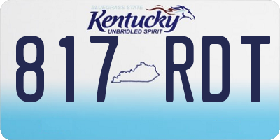 KY license plate 817RDT