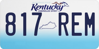 KY license plate 817REM