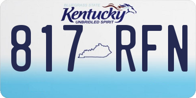 KY license plate 817RFN