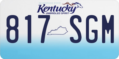 KY license plate 817SGM