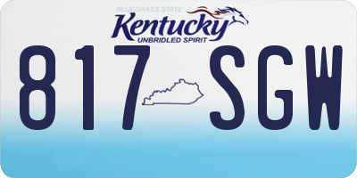 KY license plate 817SGW