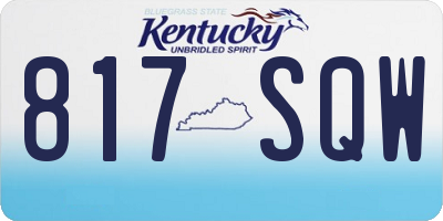KY license plate 817SQW