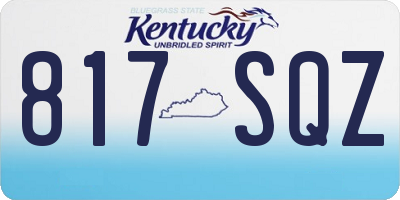 KY license plate 817SQZ