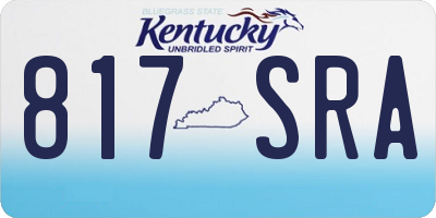 KY license plate 817SRA