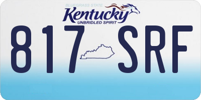 KY license plate 817SRF
