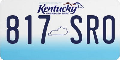 KY license plate 817SRO