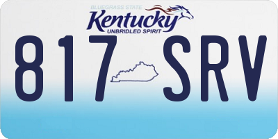KY license plate 817SRV