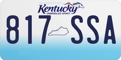 KY license plate 817SSA