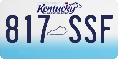 KY license plate 817SSF