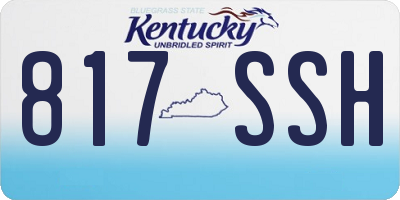 KY license plate 817SSH