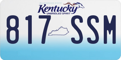 KY license plate 817SSM