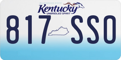 KY license plate 817SSO