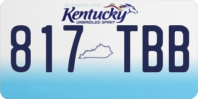 KY license plate 817TBB