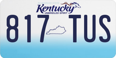 KY license plate 817TUS