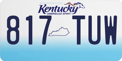 KY license plate 817TUW