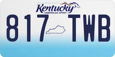 KY license plate 817TWB