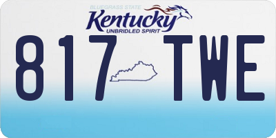 KY license plate 817TWE