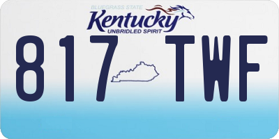 KY license plate 817TWF