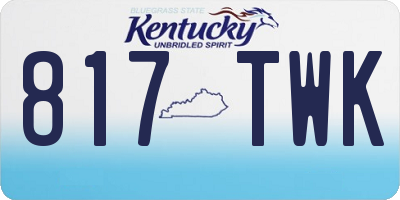 KY license plate 817TWK