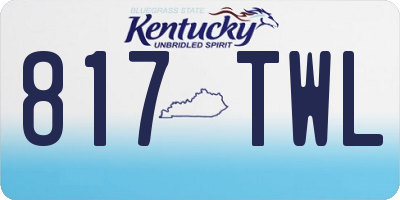 KY license plate 817TWL