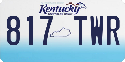 KY license plate 817TWR