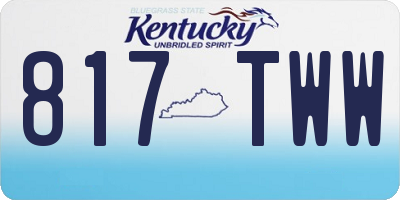 KY license plate 817TWW