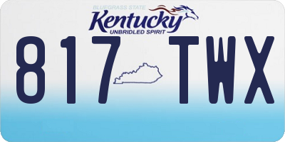 KY license plate 817TWX