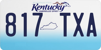 KY license plate 817TXA