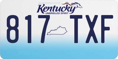 KY license plate 817TXF