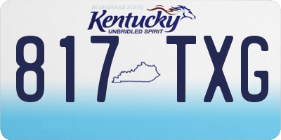 KY license plate 817TXG